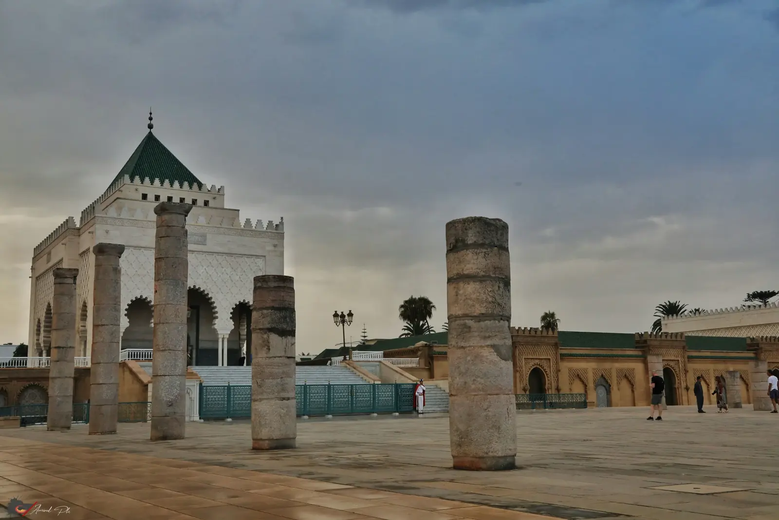 Columns of the Hassan Tower esplanade and the Mausoleum of Mohammed V in Rabat