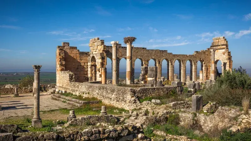 Columns of the Roman ruins at Volubilis